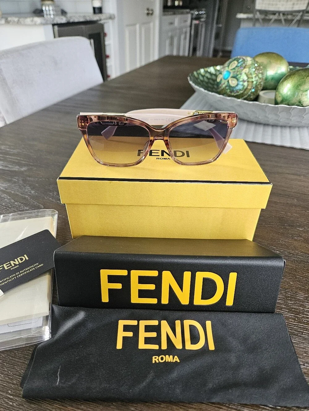 NWT Fendi O'Lock Brown Gradient Sunglasses